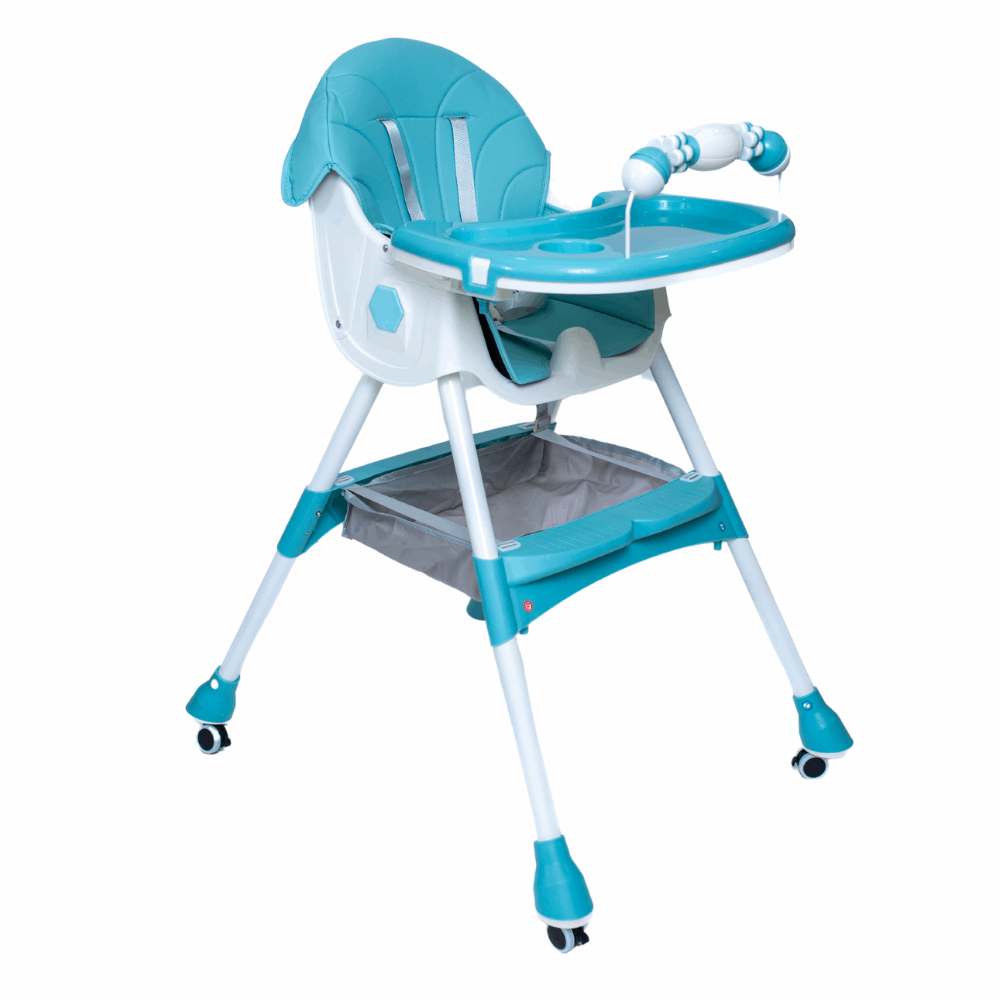 Silla de comer para bebé celeste