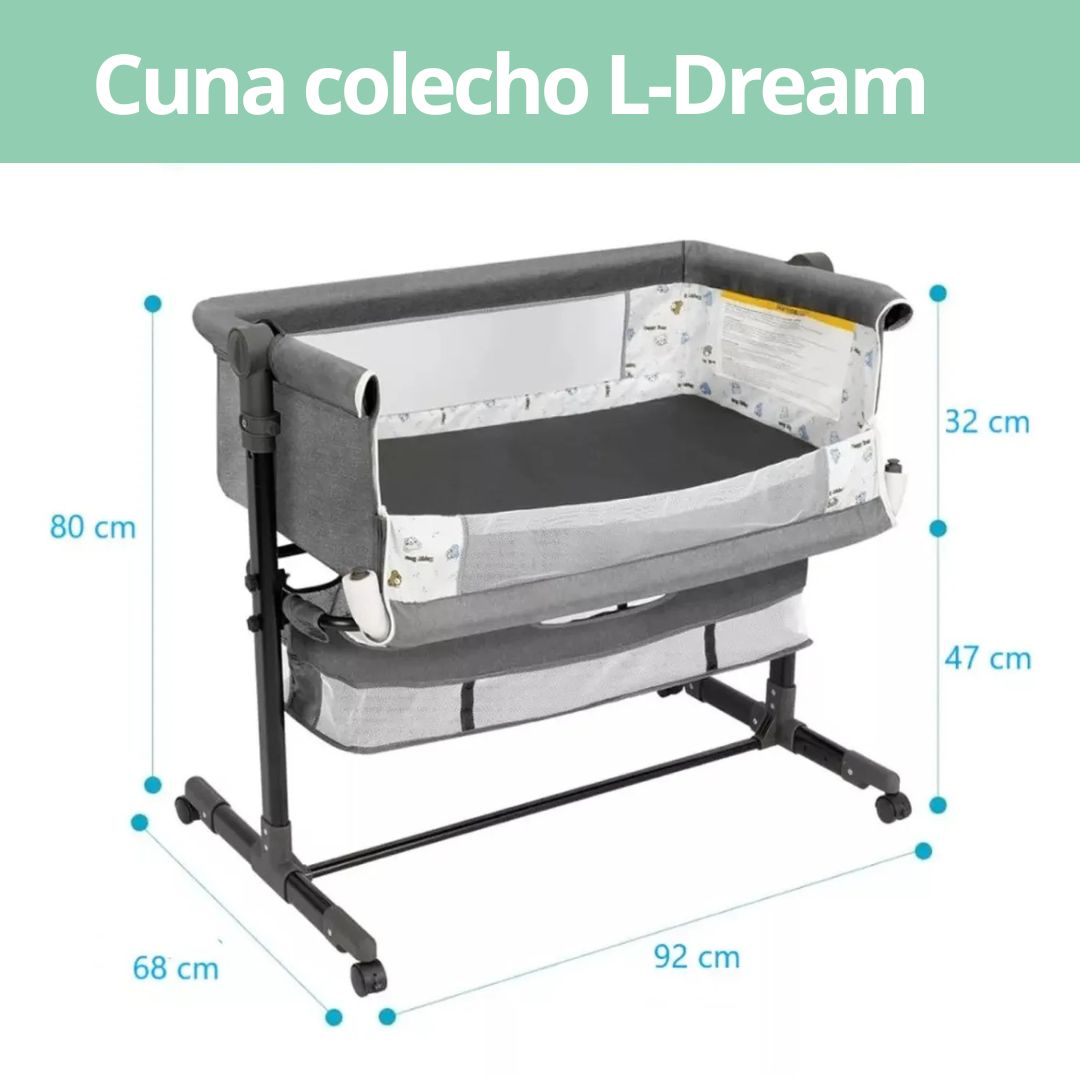 Pack Dulces Sueños y Baños Cuna Colecho L-Dream + Bañera morada