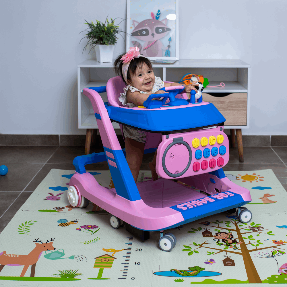 Andador musical 3 en 1 rosado