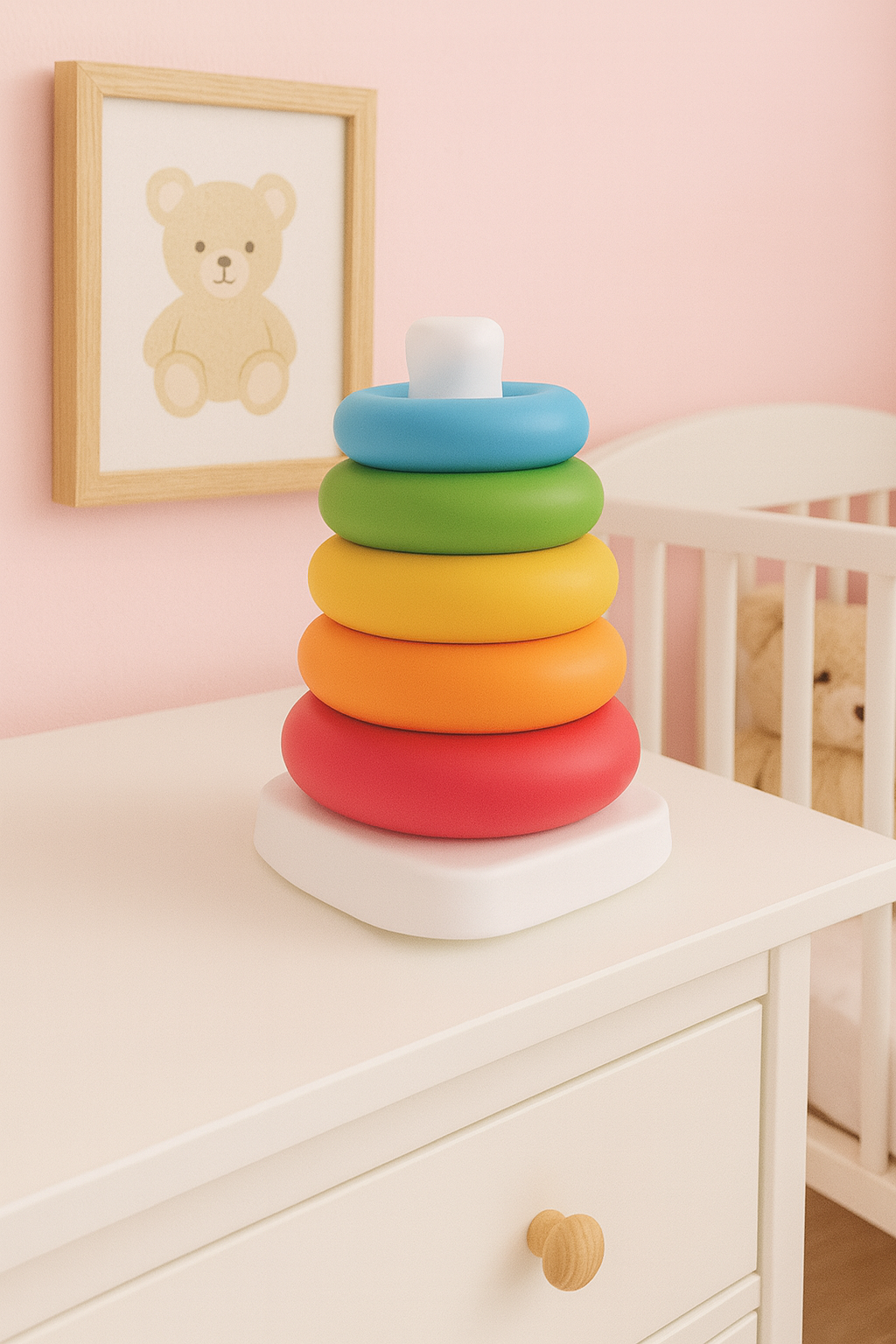 🏗️ Torre para apilar aros Didáctica Montessori