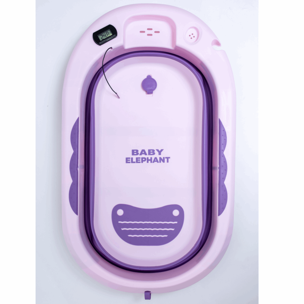 Bañera plegable con termómetro morada incluye cojin 