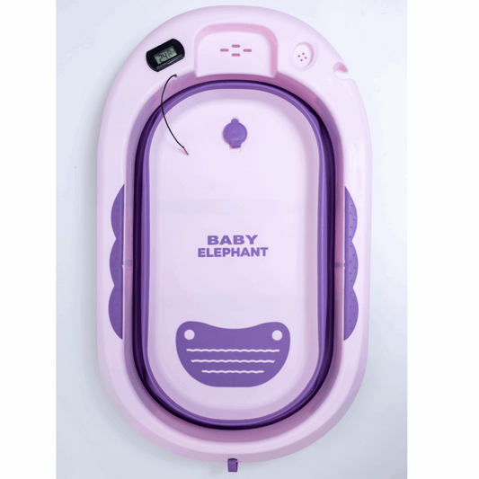 Bañera plegable con termómetro morada incluye cojin 