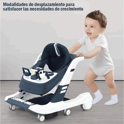Andador musical 3 en 1 gris