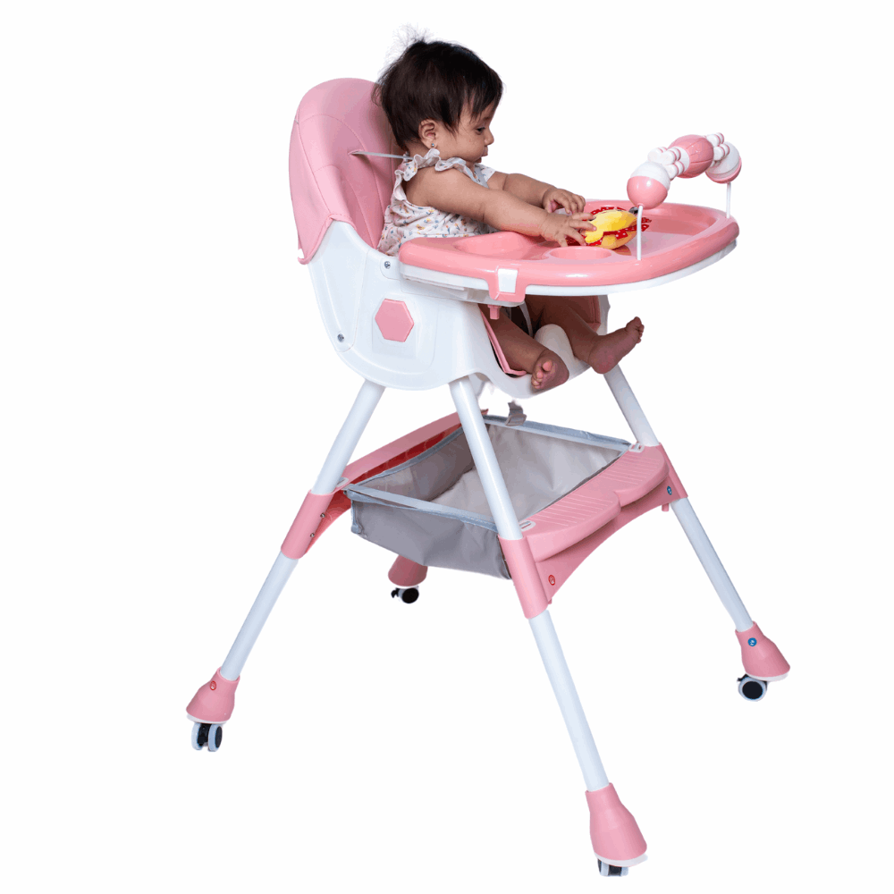 Silla de comer para bebé rosado