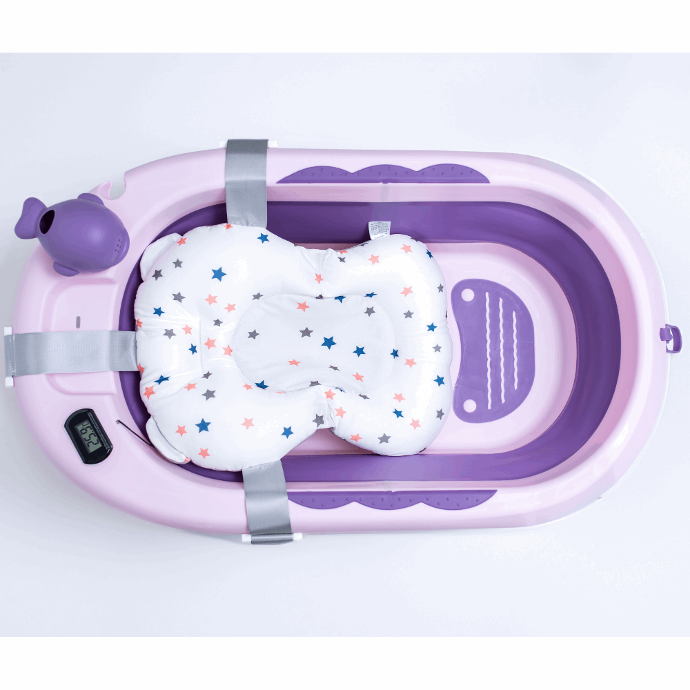 Bañera plegable con termómetro morada incluye cojin 