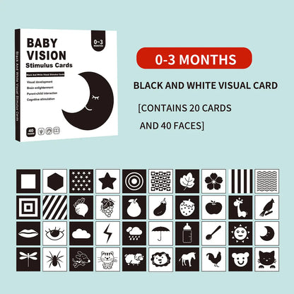 Set de 4 Tarjetas de Estimulación Visual para Bebés 0-36 Meses