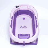 Bañera plegable con termómetro morada incluye cojin 