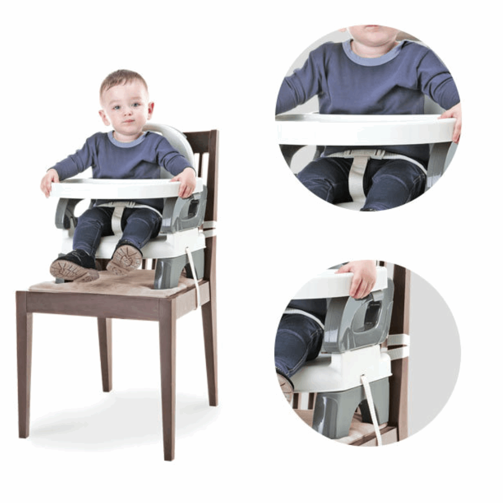 Silla de comer portable gris
