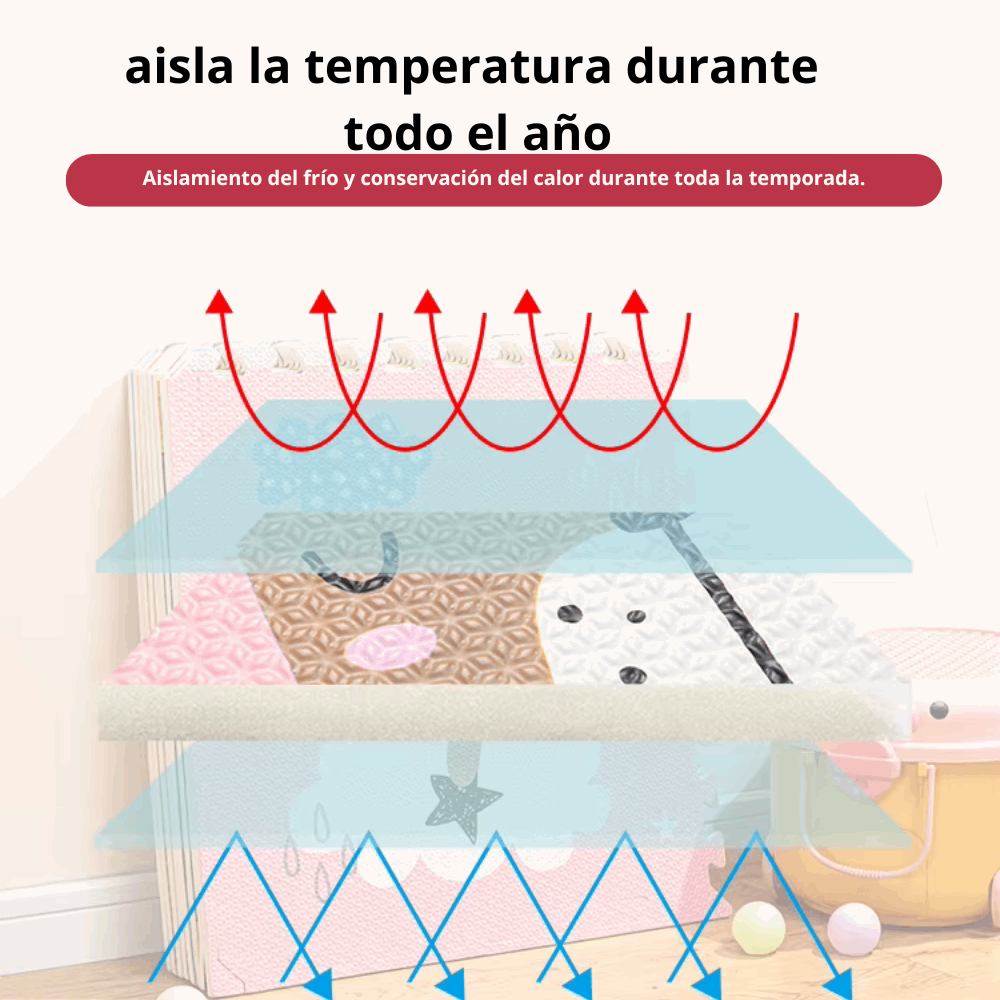 Alfombra Goma eva para bebe Diseño animales granja 1,2 x 1,2 mts