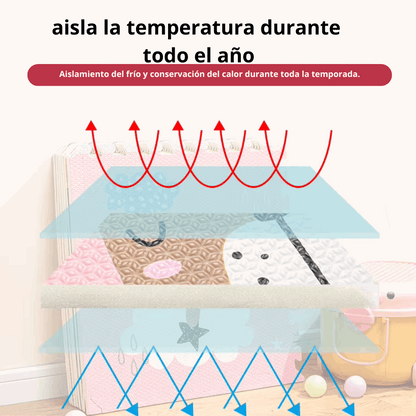 Alfombra Goma eva para bebe Diseño animales granja 1,2 x 1,2 mts