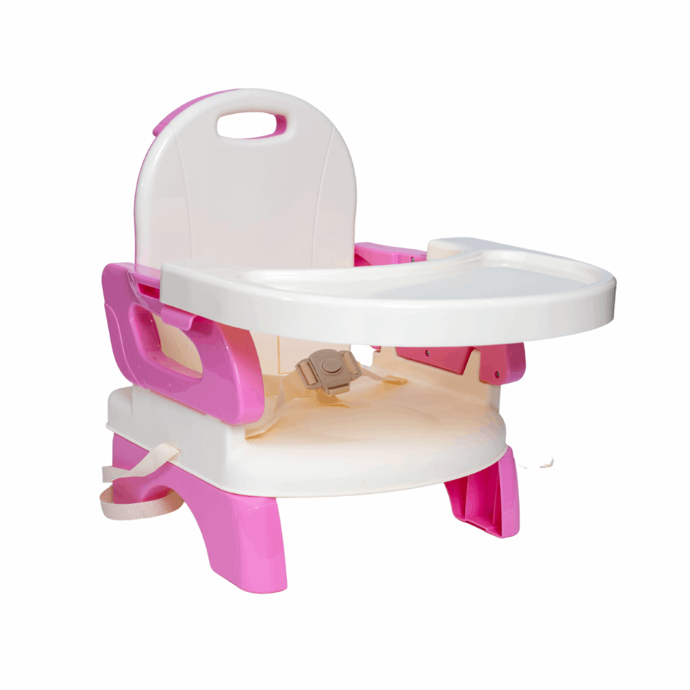 Silla de comer portatil para bebe rosado