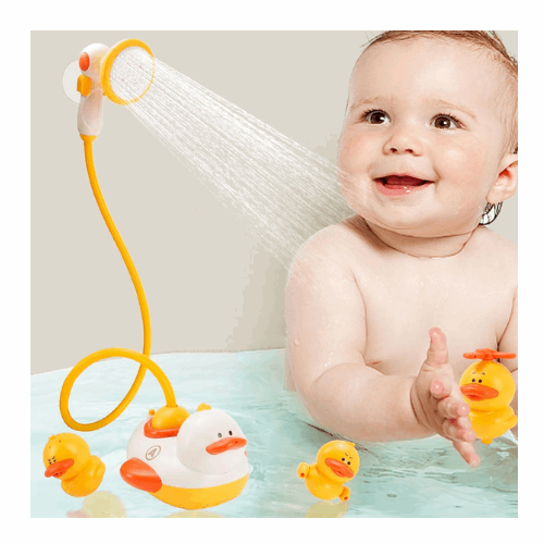 Juego de baño regadera Mamá y sus patitos