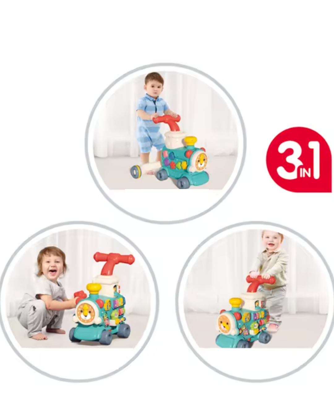 Caminadora Correpasillo Tren 3 en 1 verde 🚂✨