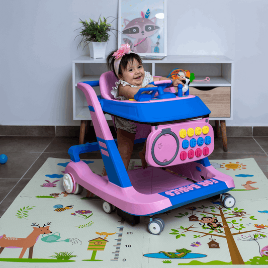 Andador musical 3 en 1 rosado