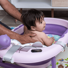 Bañera plegable con termómetro morada incluye cojin 