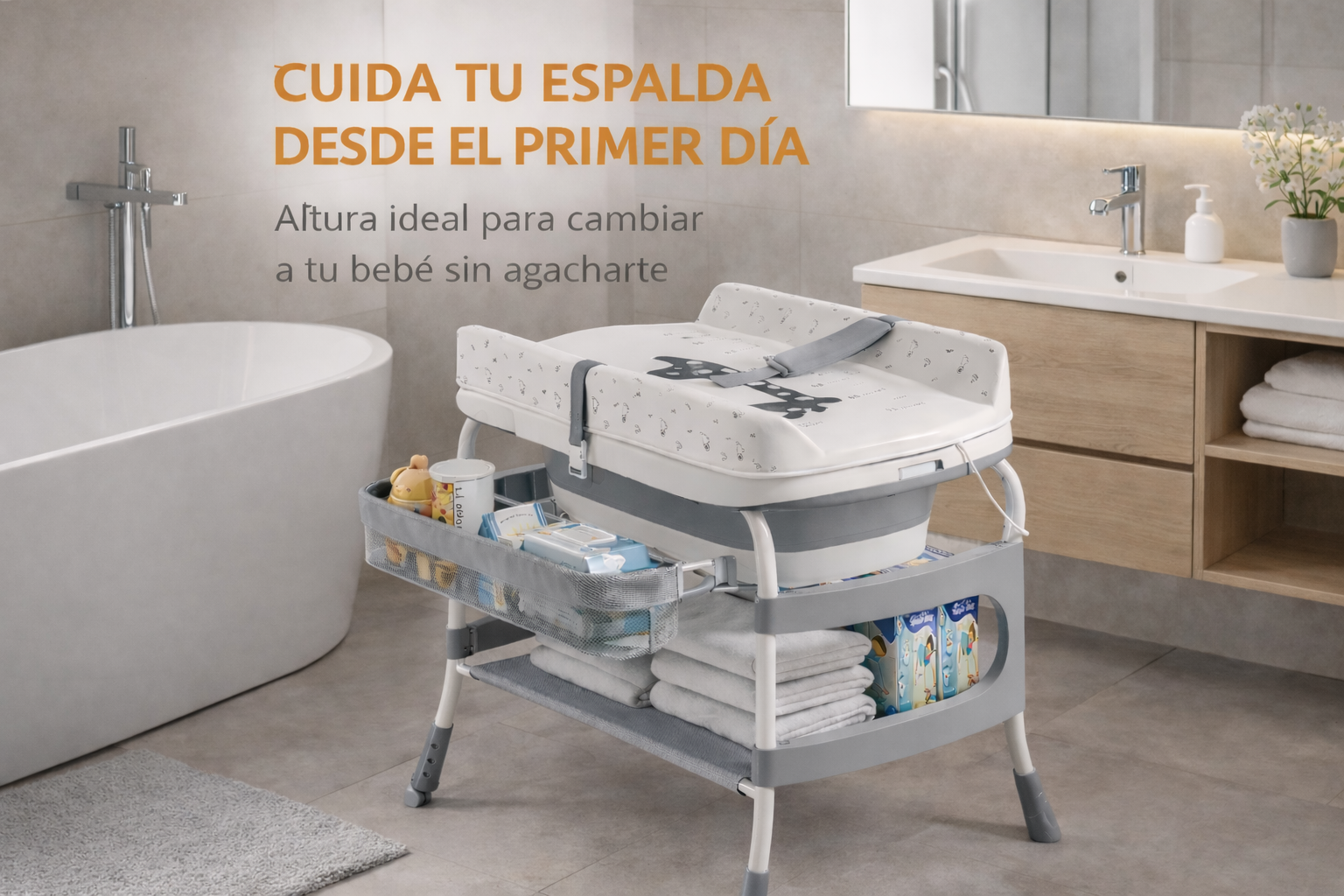 Bañera con mudador AquaNest Duo