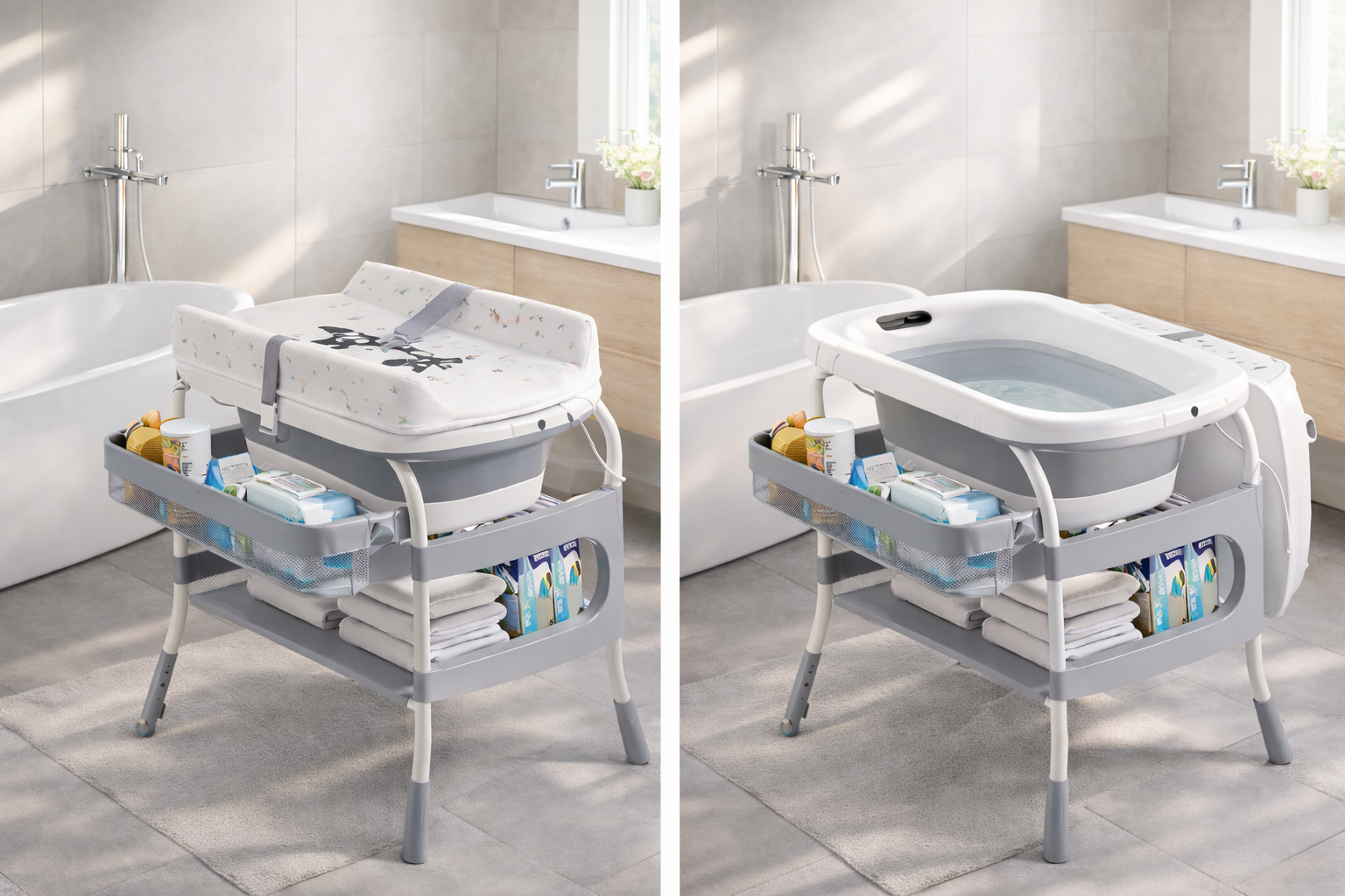 Bañera con mudador AquaNest Duo