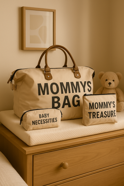 mochila maternal  mommy bag beige