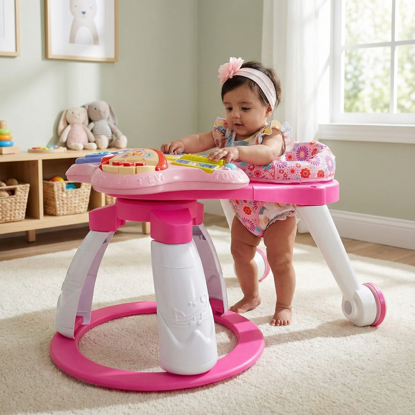 Centro de actividades bebe gira en 360º Rosado