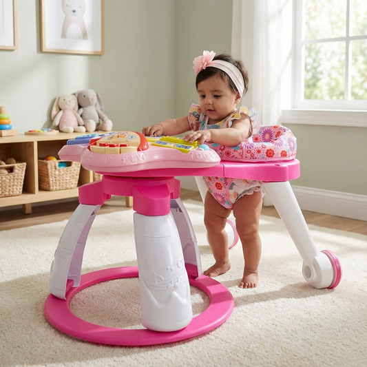 Centro de actividades bebe gira en 360º Rosado