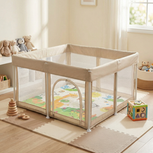 PREVENTA Corral para bebe de seguridad plegable + Alfombra antigolpe Beige