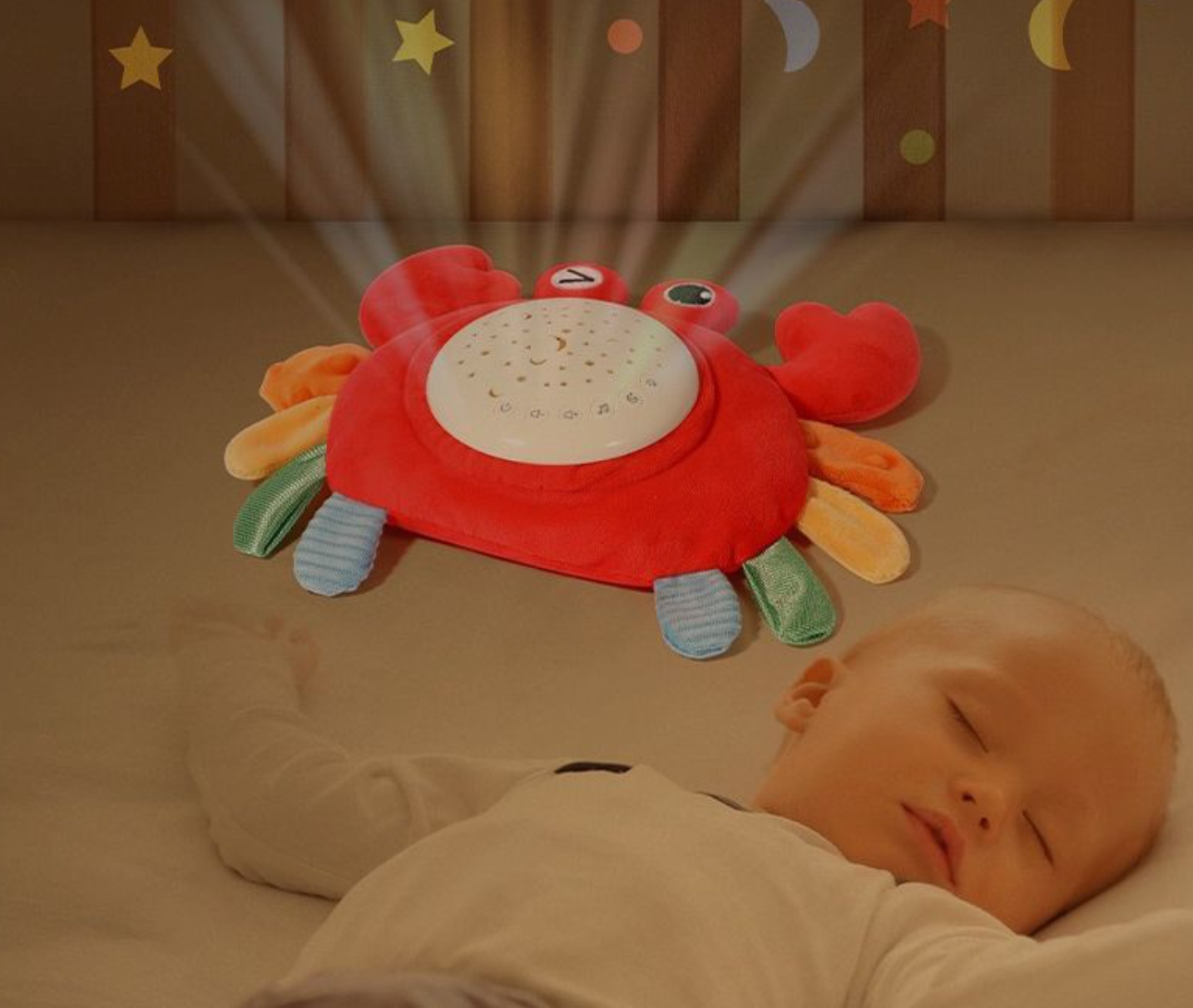 🌙 Cangrejo Proyector Calmante con Luz Nocturna