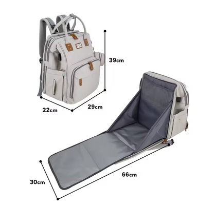 Mochila maternal con cargador USB  gris