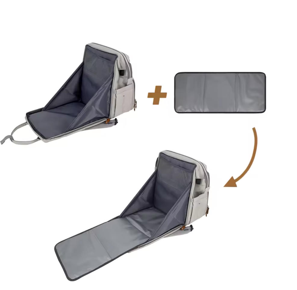 Mochila maternal con cargador USB  gris