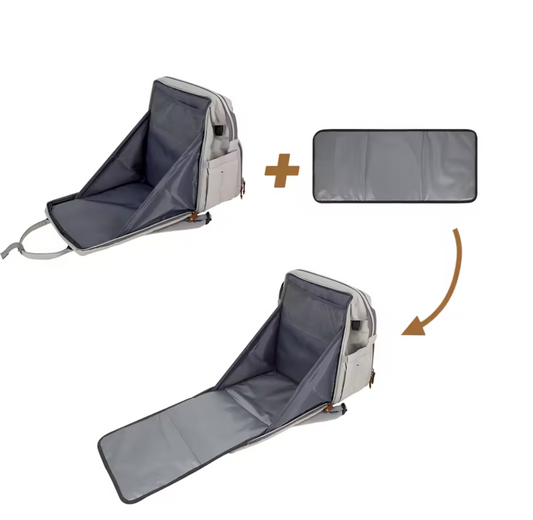 Mochila maternal con cargador USB  gris