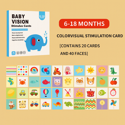 Set de 4 Tarjetas de Estimulación Visual para Bebés 0-36 Meses