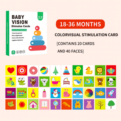 Set de 4 Tarjetas de Estimulación Visual para Bebés 0-36 Meses