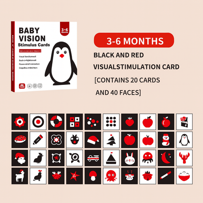 Set de 4 Tarjetas de Estimulación Visual para Bebés 0-36 Meses