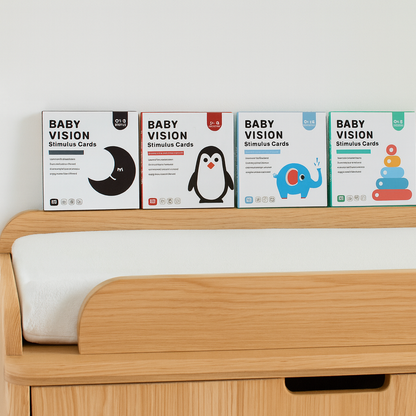 Set de 4 Tarjetas de Estimulación Visual para Bebés 0-36 Meses