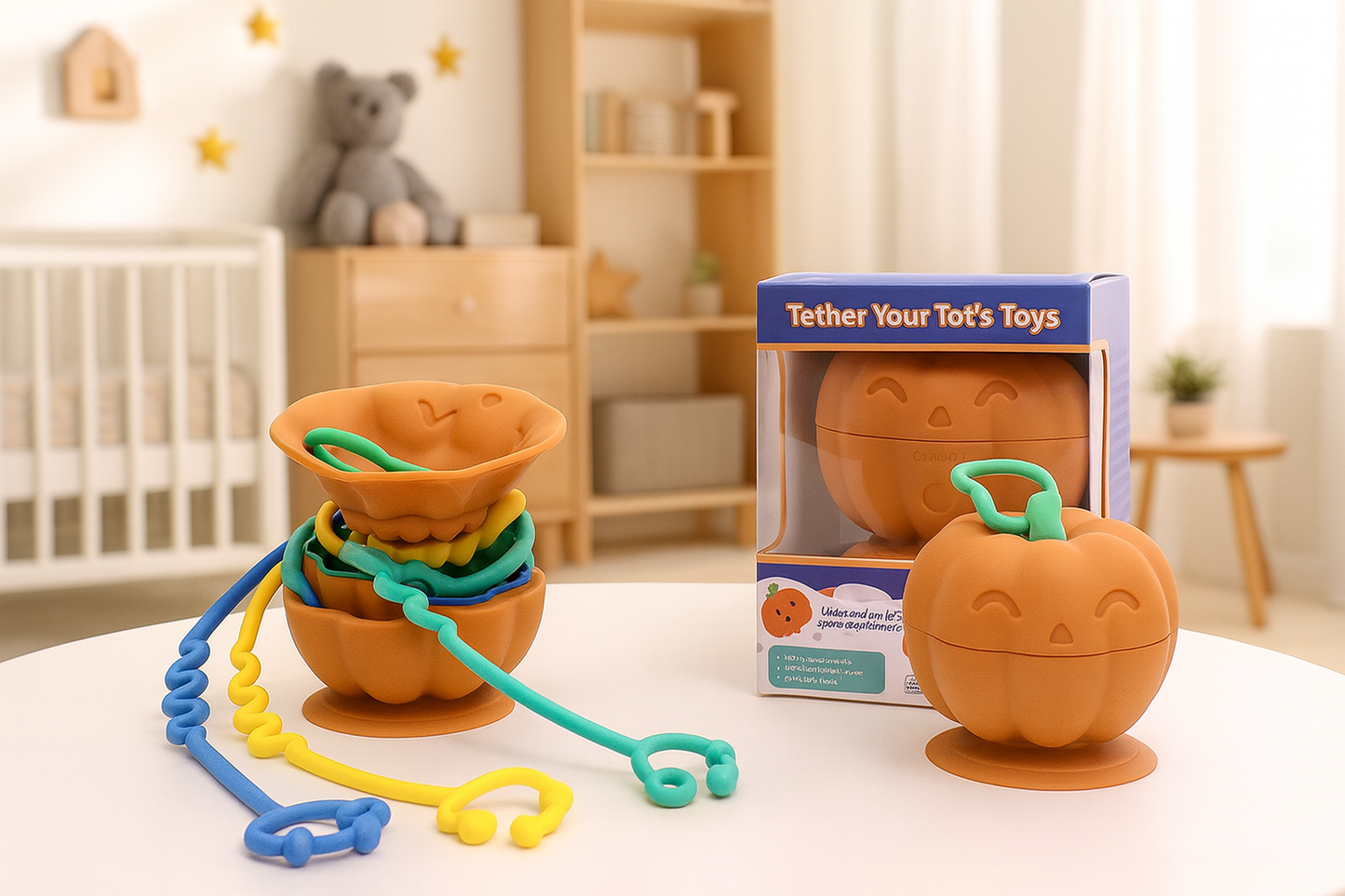 Juguete Calabaza de Silicona para Bebé – Mordedor y Sujeta Fácil