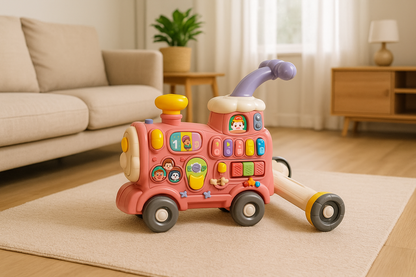 Caminadora Correpasillo Tren 3 en 1 rosada 🚂✨
