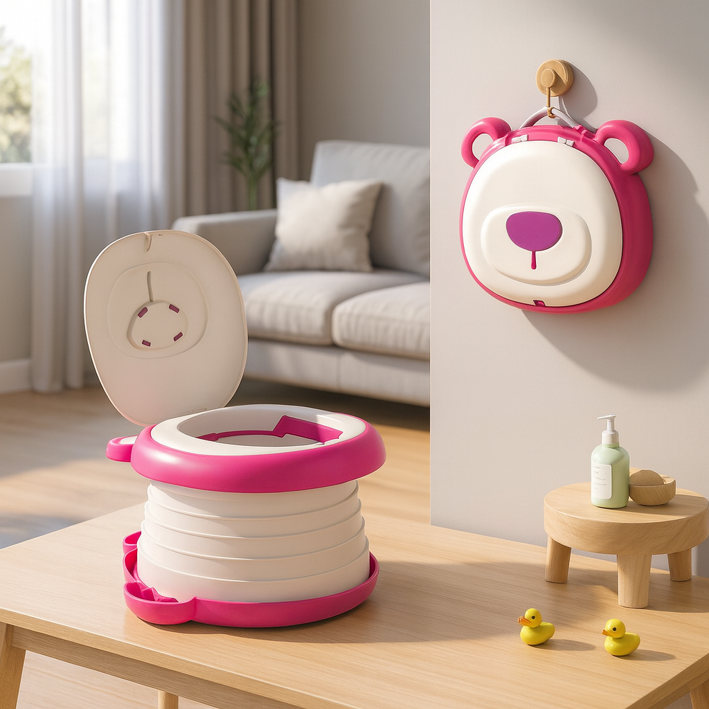 Pelela Portátil Plegable para Niños – Ideal para Viajes y Entrenamiento rosa