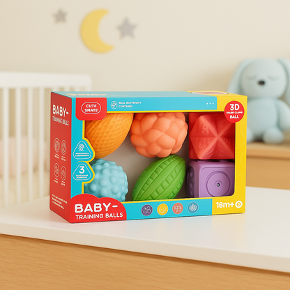 Set 6 Pelotas Texturizadas 3D – Estimulación Sensorial