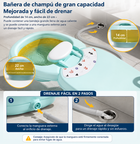 Silla reclincable para lavar el cabello verde
