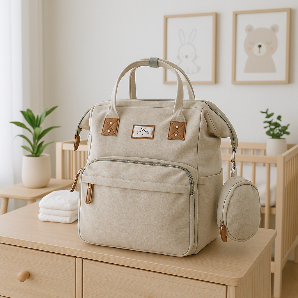 Mochila maternal con cargador USB  gris
