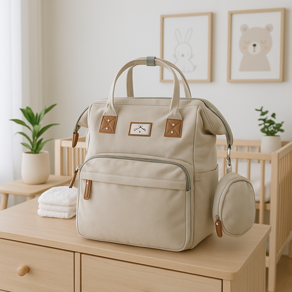 Mochila maternal con cargador USB  gris