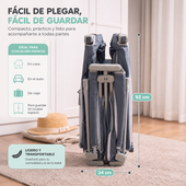 Corral de seguridad plegable para bebé 150×180 cm con accesorios gris