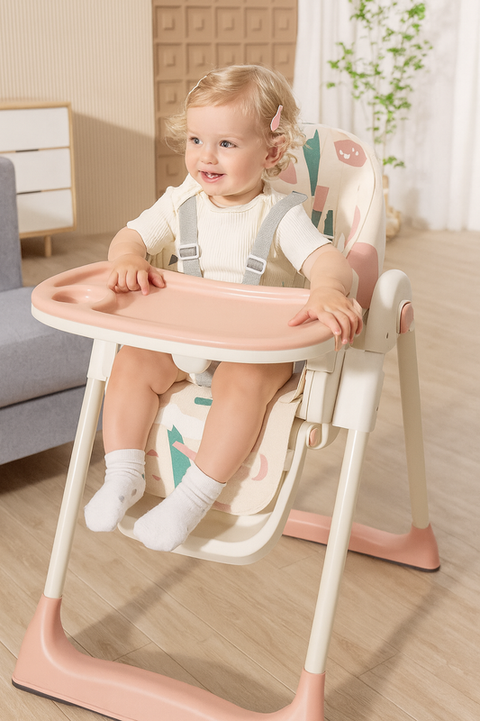 Silla de comer silver rosada