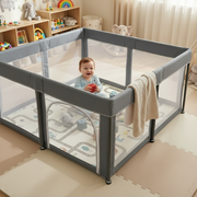 PREVENTA Corral para bebe de seguridad plegable + Alfombra antigolpe Gris