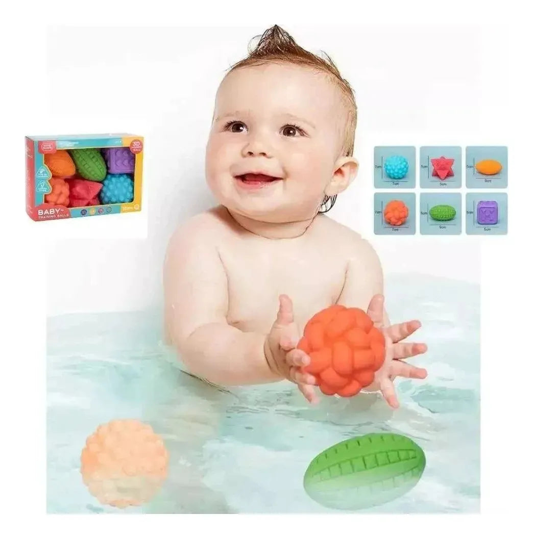Set 6 Pelotas Texturizadas 3D – Estimulación Sensorial