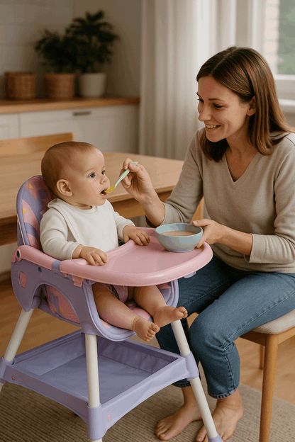 Silla de comer para bebe arcoíris