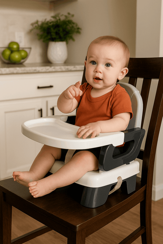 Silla de comer portable gris