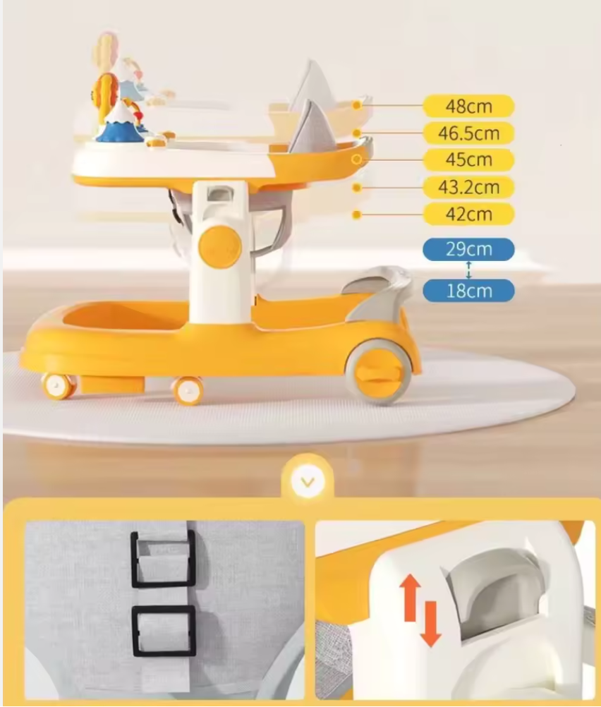 Andador para Bebé con Juguetes Interactivos y Altura Ajustable