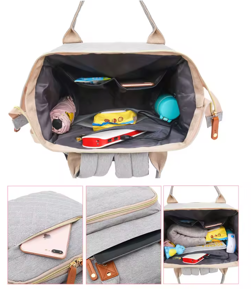 Mochila maternal multifuncional 3 en 1 negro