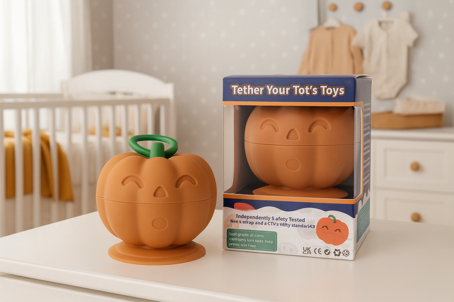 Juguete Calabaza de Silicona para Bebé – Mordedor y Sujeta Fácil
