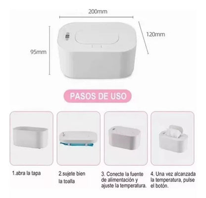 Calentador de toallitas húmedas para Bebe - color Rosado - BABY ELEPHANT